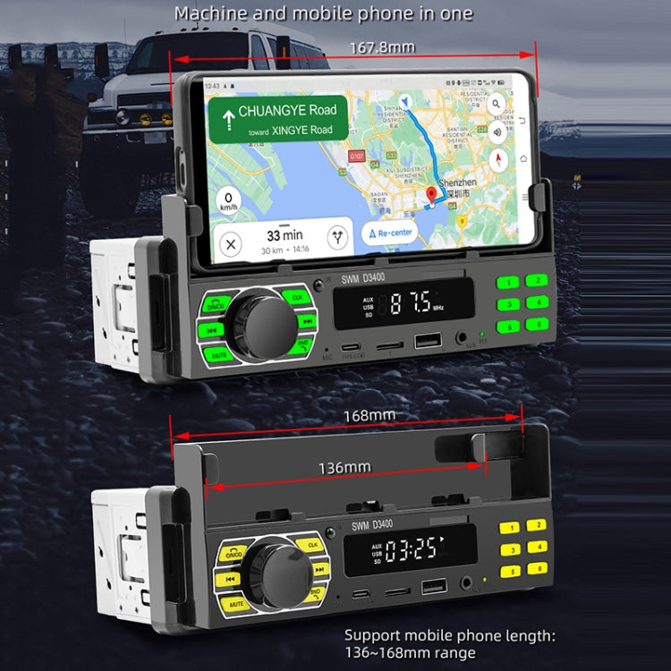 SWM D3400 Car Bluetooth MP3 Player Support Smart Voice Assistant / FM SWM D3400 Car Bluetooth MP3 Player Support Smart Voice Assistant / FM