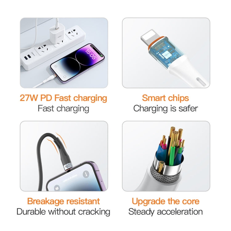 TOTU CB-2 Series USB-C / Type-C to 8 Pin Aluminum Alloy Skin Feel Charging Data Cable, 1m TOTU CB-2 Series USB-C / Type-C to 8 Pin Aluminum Alloy Skin Feel Charging Data Cable, 1m