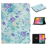 Flower Pattern Horizontal Flip Leather Case with Card Slots & Holder