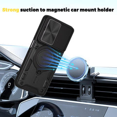 CD Texture Sliding Camshield Magnetic Holder Phone Case