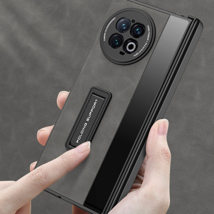 GKK Integrierte, mattierte Leder-Telefonhülle mit Klappscharnier und Halterung, für vivo X Fold2 GKK Integrierte, mattierte Leder-Telefonhülle mit Klappscharnier und Halterung, für vivo X Fold2