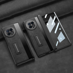 GKK Integrierte, mattierte Leder-Telefonhülle mit Klappscharnier und Halterung, für vivo X Fold2