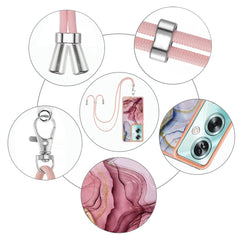 Electroplating Marble Dual-side IMD Phone Case with Lanyard