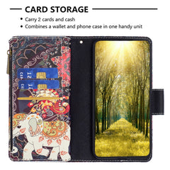 Colored Drawing Pattern Zipper Leather Phone Case