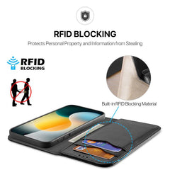 DUX DUCIS Hivo Series Rindsleder + PU + TPU Flip-Handyhülle, Für iPhone 16 Pro Max, Für iPhone 16 Pro, Für iPhone 16 Plus, Für iPhone 16, Für iPhone SE 2024, Für iPhone 15 Pro Max, Für iPhone 15 Pro, Für iPhone 15 Plus, Für iPhone 15