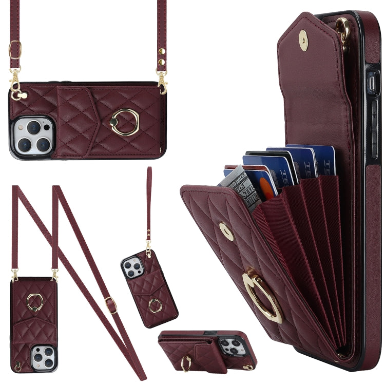 Estuche para teléfono con textura rómbica y cordón largo para iPhone XR y iPhone XS Max Estuche para teléfono con textura rómbica y cordón largo para iPhone XR y iPhone XS Max