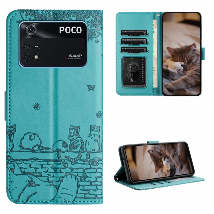 Cat Embossing Pattern Leather Phone Case with Lanyard, For Xiaomi Poco M4 Pro 4G, For Xiaomi Poco X4 Pro 5G Cat Embossing Pattern Leather Phone Case with Lanyard, For Xiaomi Poco M4 Pro 4G, For Xiaomi Poco X4 Pro 5G