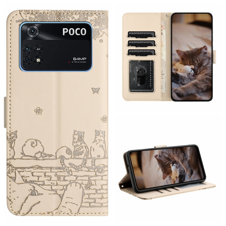 Cat Embossing Pattern Leather Phone Case with Lanyard, For Xiaomi Poco M4 Pro 4G, For Xiaomi Poco X4 Pro 5G Cat Embossing Pattern Leather Phone Case with Lanyard, For Xiaomi Poco M4 Pro 4G, For Xiaomi Poco X4 Pro 5G
