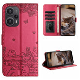 Cat Embossing Pattern Leather Phone Case with Lanyard, For Xiaomi Poco F5, For Xiaomi Poco F5 Pro, For Xiaomi Redmi Note 12 4G Global, For Xiaomi Redmi Note 12 Pro Speed