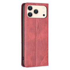 Rhombus Texture Magnetic Leather Phone Case