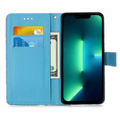 Colored Drawing Pattern Plain Weave Leather Phone Case