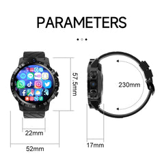 MT27 4G+64G 1.6 inch IP67 Waterproof 4G Android 8.1 Smart Watch Support Heart Rate / GPS