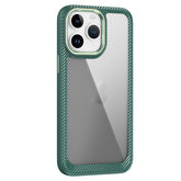 Carbon Fiber Transparent Back Panel Phone Case, For iPhone 11 Pro Max, For iPhone 11