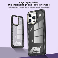 Carbon Fiber Transparent Back Panel Phone Case, For iPhone 14, For iPhone 14 Pro, For iPhone 14 Pro Max, For iPhone 13 Pro Max, For iPhone 13 Pro