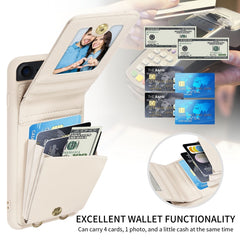 Umhängetasche aus Leder mit Lanyard und Reißverschluss, für iPhone 7 Plus/8 Plus