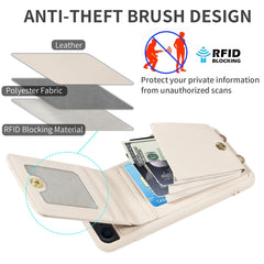 Umhängetasche aus Leder mit Lanyard und Reißverschluss, für iPhone 7 Plus/8 Plus