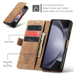 CaseMe-013 Multifunctional Retro Frosted Leather Phone Case, For Samsung Galaxy Z Fold5