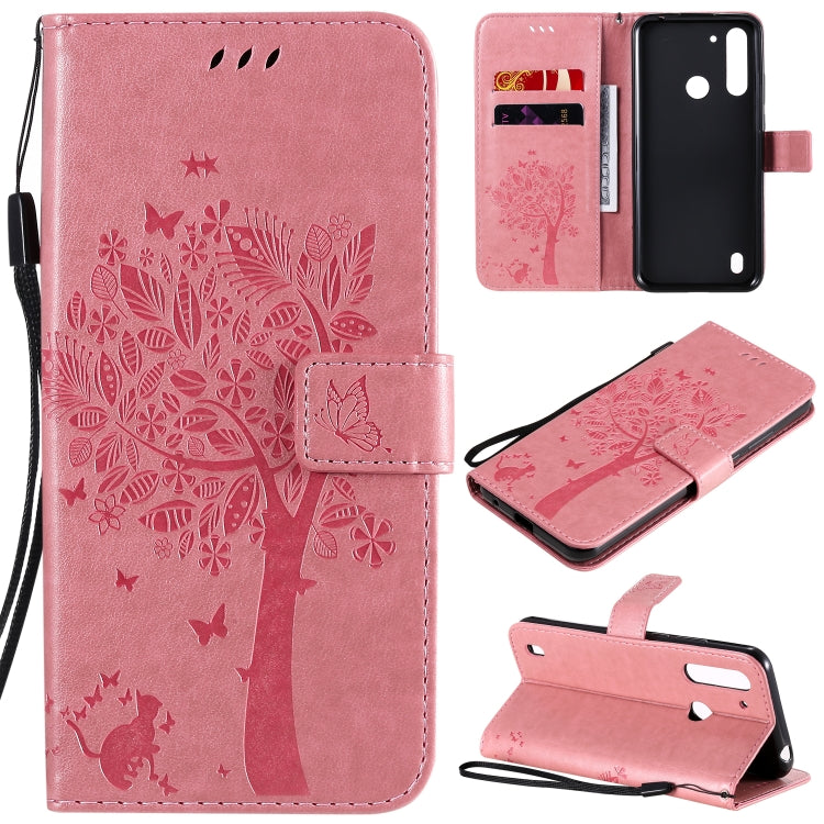 Tree & Cat Embossed Pattern Horizontal Flip Leather Case with Holder & Card Slots & Wallet & Lanyard, For Motorola Moto G Power, For Motorola Moto G8 Power Lite Tree & Cat Embossed Pattern Horizontal Flip Leather Case with Holder & Card Slots & Wallet & Lanyard, For Motorola Moto G Power, For Motorola Moto G8 Power Lite