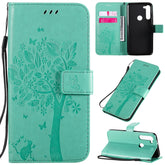 Tree & Cat Embossed Pattern Horizontal Flip Leather Case with Holder & Card Slots & Wallet & Lanyard, For Motorola Moto G8 Power, For OPPO Realme 6
