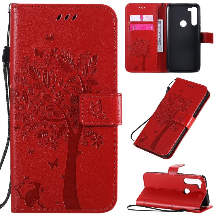 Tree & Cat Embossed Pattern Horizontal Flip Leather Case with Holder & Card Slots & Wallet & Lanyard, For Motorola Moto G8 Power, For OPPO Realme 6 Tree & Cat Embossed Pattern Horizontal Flip Leather Case with Holder & Card Slots & Wallet & Lanyard, For Motorola Moto G8 Power, For OPPO Realme 6