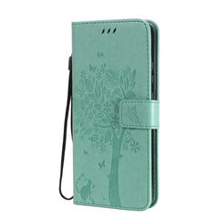 Tree & Cat Embossed Pattern Horizontal Flip Leather Case with Holder & Card Slots & Wallet & Lanyard, For Huawei P40 Lite E, For Huawei P Smart 2020
