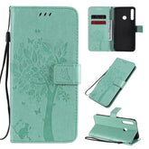Tree & Cat Embossed Pattern Horizontal Flip Leather Case with Holder & Card Slots & Wallet & Lanyard, For Huawei P40 Lite E, For Huawei P Smart 2020