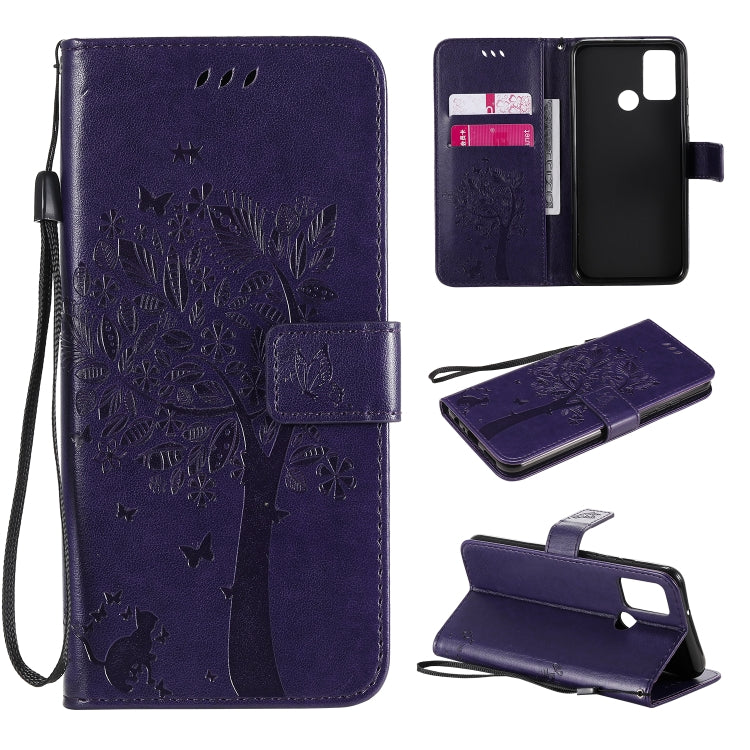 Tree & Cat Embossed Pattern Horizontal Flip Leather Case with Holder & Card Slots & Wallet & Lanyard, For Huawei Honor 9A, For Huawei Honor 30 Pro Tree & Cat Embossed Pattern Horizontal Flip Leather Case with Holder & Card Slots & Wallet & Lanyard, For Huawei Honor 9A, For Huawei Honor 30 Pro