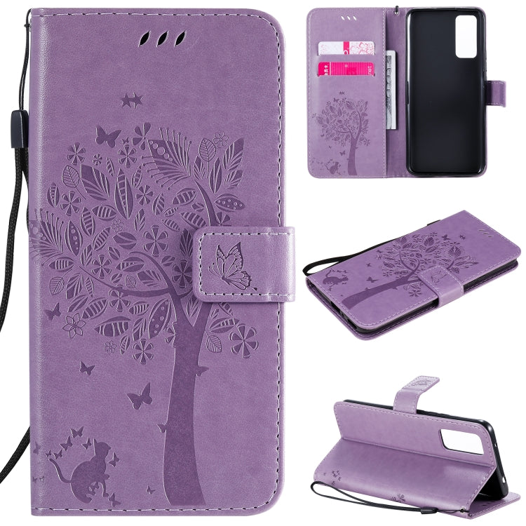 Tree & Cat Embossed Pattern Horizontal Flip Leather Case with Holder & Card Slots & Wallet & Lanyard, For Huawei Honor 9A, For Huawei Honor 30 Pro Tree & Cat Embossed Pattern Horizontal Flip Leather Case with Holder & Card Slots & Wallet & Lanyard, For Huawei Honor 9A, For Huawei Honor 30 Pro