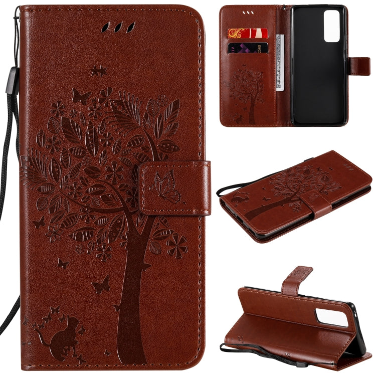 Tree & Cat Embossed Pattern Horizontal Flip Leather Case with Holder & Card Slots & Wallet & Lanyard, For Huawei Honor 9A, For Huawei Honor 30 Pro Tree & Cat Embossed Pattern Horizontal Flip Leather Case with Holder & Card Slots & Wallet & Lanyard, For Huawei Honor 9A, For Huawei Honor 30 Pro