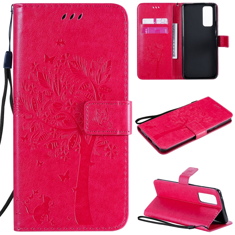 Tree & Cat Embossed Pattern Horizontal Flip Leather Case with Holder & Card Slots & Wallet & Lanyard, For Huawei Honor 9A, For Huawei Honor 30 Pro Tree & Cat Embossed Pattern Horizontal Flip Leather Case with Holder & Card Slots & Wallet & Lanyard, For Huawei Honor 9A, For Huawei Honor 30 Pro