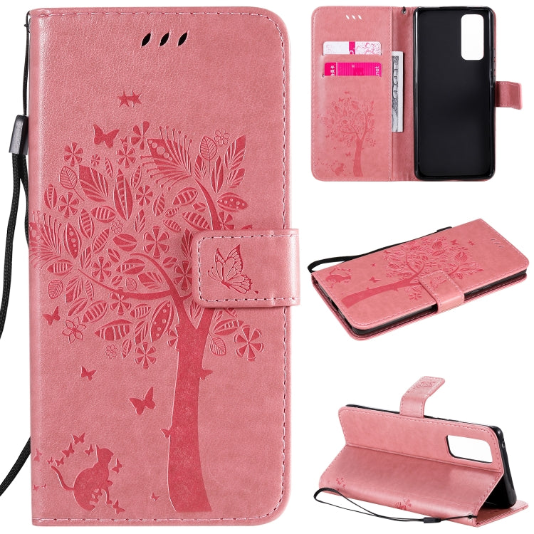 Tree & Cat Embossed Pattern Horizontal Flip Leather Case with Holder & Card Slots & Wallet & Lanyard, For Huawei Honor 9A, For Huawei Honor 30 Pro Tree & Cat Embossed Pattern Horizontal Flip Leather Case with Holder & Card Slots & Wallet & Lanyard, For Huawei Honor 9A, For Huawei Honor 30 Pro