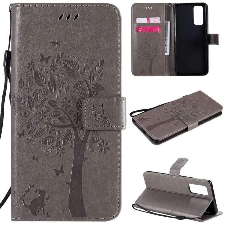 Tree & Cat Embossed Pattern Horizontal Flip Leather Case with Holder & Card Slots & Wallet & Lanyard, For Huawei Honor 9A, For Huawei Honor 30 Pro Tree & Cat Embossed Pattern Horizontal Flip Leather Case with Holder & Card Slots & Wallet & Lanyard, For Huawei Honor 9A, For Huawei Honor 30 Pro