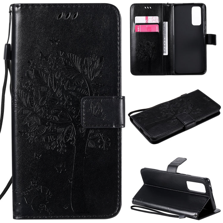Tree & Cat Embossed Pattern Horizontal Flip Leather Case with Holder & Card Slots & Wallet & Lanyard, For Huawei Honor 9A, For Huawei Honor 30 Pro Tree & Cat Embossed Pattern Horizontal Flip Leather Case with Holder & Card Slots & Wallet & Lanyard, For Huawei Honor 9A, For Huawei Honor 30 Pro