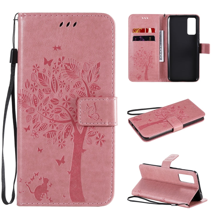 Tree & Cat Embossed Pattern Horizontal Flip Leather Case with Holder & Card Slots & Wallet & Lanyard, For Huawei Honor 30, For Huawei Honor Play4T Pro Tree & Cat Embossed Pattern Horizontal Flip Leather Case with Holder & Card Slots & Wallet & Lanyard, For Huawei Honor 30, For Huawei Honor Play4T Pro