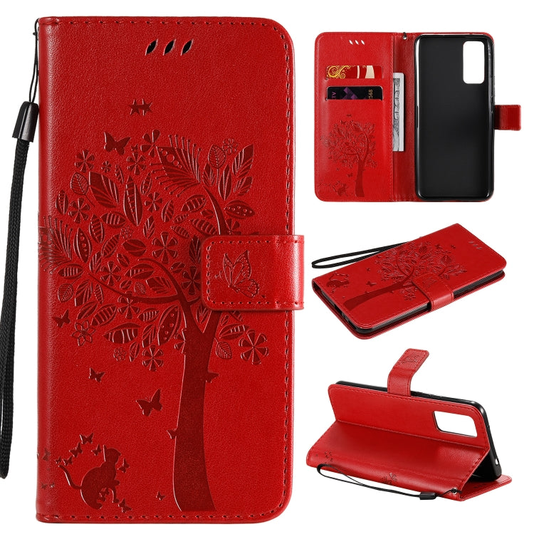 Tree & Cat Embossed Pattern Horizontal Flip Leather Case with Holder & Card Slots & Wallet & Lanyard, For Huawei Honor 30, For Huawei Honor Play4T Pro Tree & Cat Embossed Pattern Horizontal Flip Leather Case with Holder & Card Slots & Wallet & Lanyard, For Huawei Honor 30, For Huawei Honor Play4T Pro