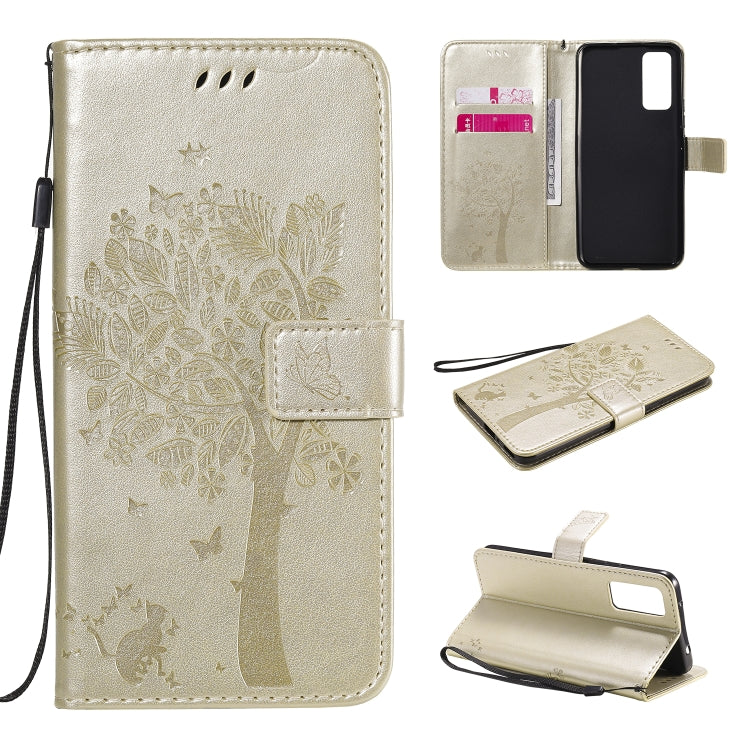 Tree & Cat Embossed Pattern Horizontal Flip Leather Case with Holder & Card Slots & Wallet & Lanyard, For Huawei Honor 30, For Huawei Honor Play4T Pro Tree & Cat Embossed Pattern Horizontal Flip Leather Case with Holder & Card Slots & Wallet & Lanyard, For Huawei Honor 30, For Huawei Honor Play4T Pro