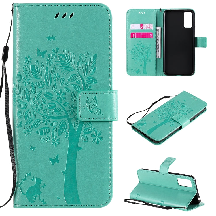 Tree & Cat Embossed Pattern Horizontal Flip Leather Case with Holder & Card Slots & Wallet & Lanyard, For Huawei Honor 30, For Huawei Honor Play4T Pro Tree & Cat Embossed Pattern Horizontal Flip Leather Case with Holder & Card Slots & Wallet & Lanyard, For Huawei Honor 30, For Huawei Honor Play4T Pro