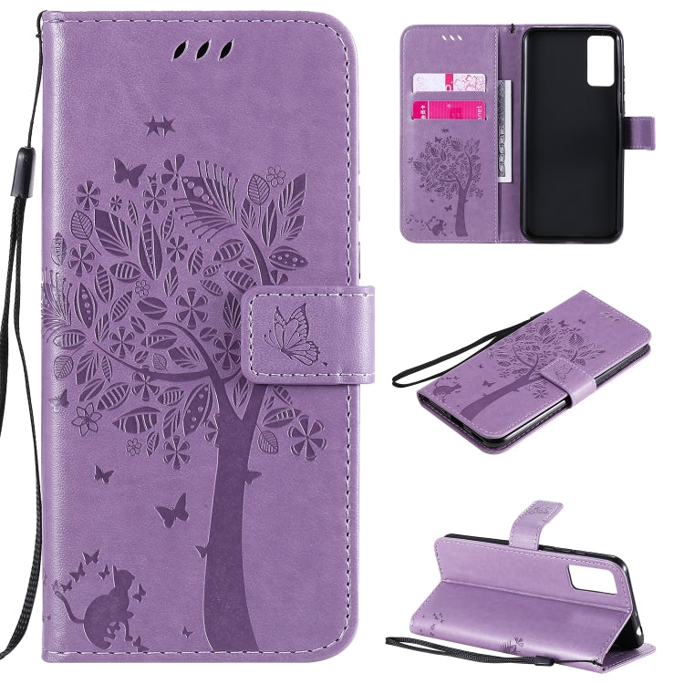 Tree & Cat Embossed Pattern Horizontal Flip Leather Case with Holder & Card Slots & Wallet & Lanyard, For Huawei Honor 30, For Huawei Honor Play4T Pro Tree & Cat Embossed Pattern Horizontal Flip Leather Case with Holder & Card Slots & Wallet & Lanyard, For Huawei Honor 30, For Huawei Honor Play4T Pro