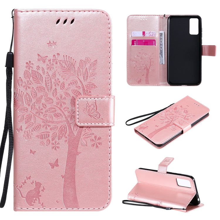 Tree & Cat Embossed Pattern Horizontal Flip Leather Case with Holder & Card Slots & Wallet & Lanyard, For Huawei Honor 30, For Huawei Honor Play4T Pro Tree & Cat Embossed Pattern Horizontal Flip Leather Case with Holder & Card Slots & Wallet & Lanyard, For Huawei Honor 30, For Huawei Honor Play4T Pro