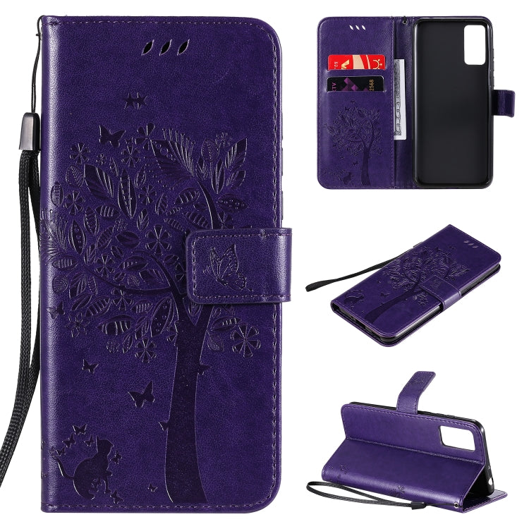 Tree & Cat Embossed Pattern Horizontal Flip Leather Case with Holder & Card Slots & Wallet & Lanyard, For Huawei Honor 30, For Huawei Honor Play4T Pro Tree & Cat Embossed Pattern Horizontal Flip Leather Case with Holder & Card Slots & Wallet & Lanyard, For Huawei Honor 30, For Huawei Honor Play4T Pro