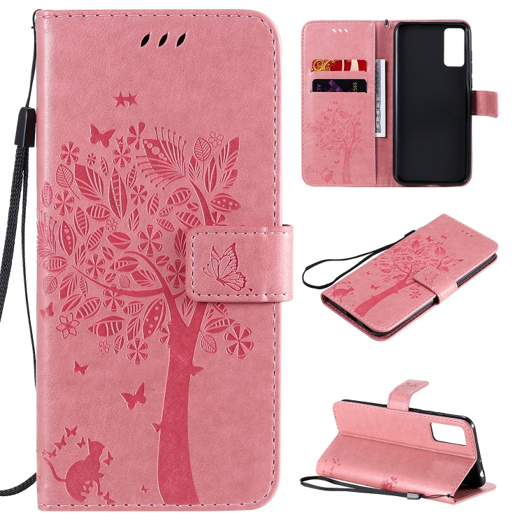 Tree & Cat Embossed Pattern Horizontal Flip Leather Case with Holder & Card Slots & Wallet & Lanyard, For Huawei Honor 30, For Huawei Honor Play4T Pro Tree & Cat Embossed Pattern Horizontal Flip Leather Case with Holder & Card Slots & Wallet & Lanyard, For Huawei Honor 30, For Huawei Honor Play4T Pro