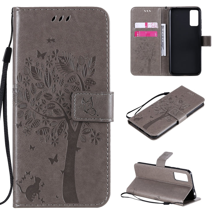 Tree & Cat Embossed Pattern Horizontal Flip Leather Case with Holder & Card Slots & Wallet & Lanyard, For Huawei Honor 30, For Huawei Honor Play4T Pro Tree & Cat Embossed Pattern Horizontal Flip Leather Case with Holder & Card Slots & Wallet & Lanyard, For Huawei Honor 30, For Huawei Honor Play4T Pro