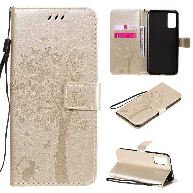 Tree & Cat Embossed Pattern Horizontal Flip Leather Case with Holder & Card Slots & Wallet & Lanyard, For Huawei Honor 30, For Huawei Honor Play4T Pro Tree & Cat Embossed Pattern Horizontal Flip Leather Case with Holder & Card Slots & Wallet & Lanyard, For Huawei Honor 30, For Huawei Honor Play4T Pro