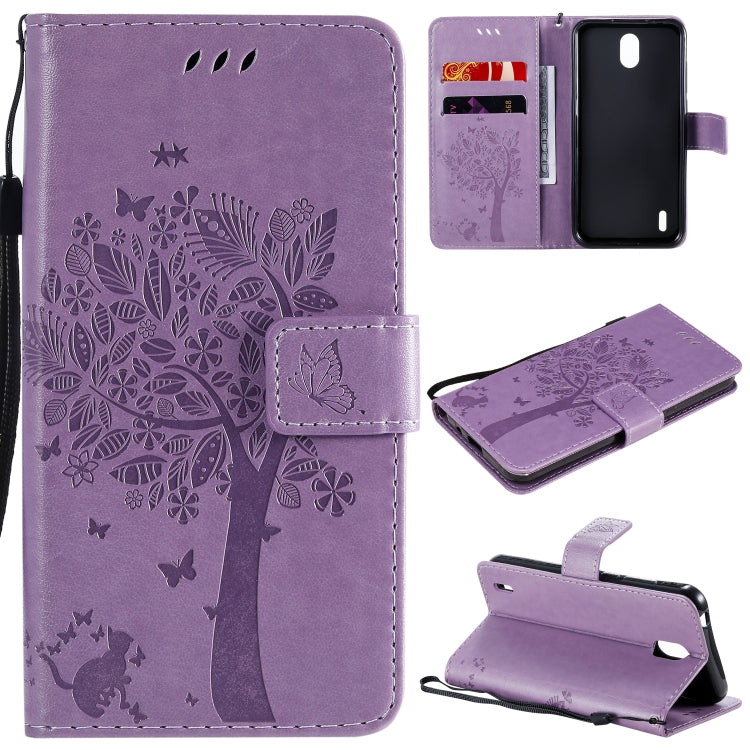 Tree & Cat Embossed Pattern Horizontal Flip Leather Case with Holder & Card Slots & Wallet & Lanyard, For Nokia 1.3, For Nokia 2.3 Tree & Cat Embossed Pattern Horizontal Flip Leather Case with Holder & Card Slots & Wallet & Lanyard, For Nokia 1.3, For Nokia 2.3