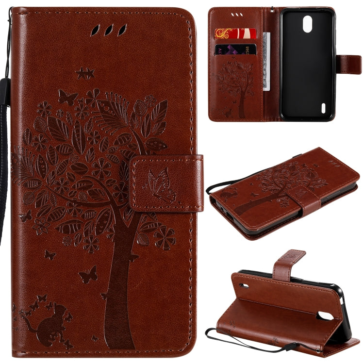 Tree & Cat Embossed Pattern Horizontal Flip Leather Case with Holder & Card Slots & Wallet & Lanyard, For Nokia 1.3, For Nokia 2.3 Tree & Cat Embossed Pattern Horizontal Flip Leather Case with Holder & Card Slots & Wallet & Lanyard, For Nokia 1.3, For Nokia 2.3