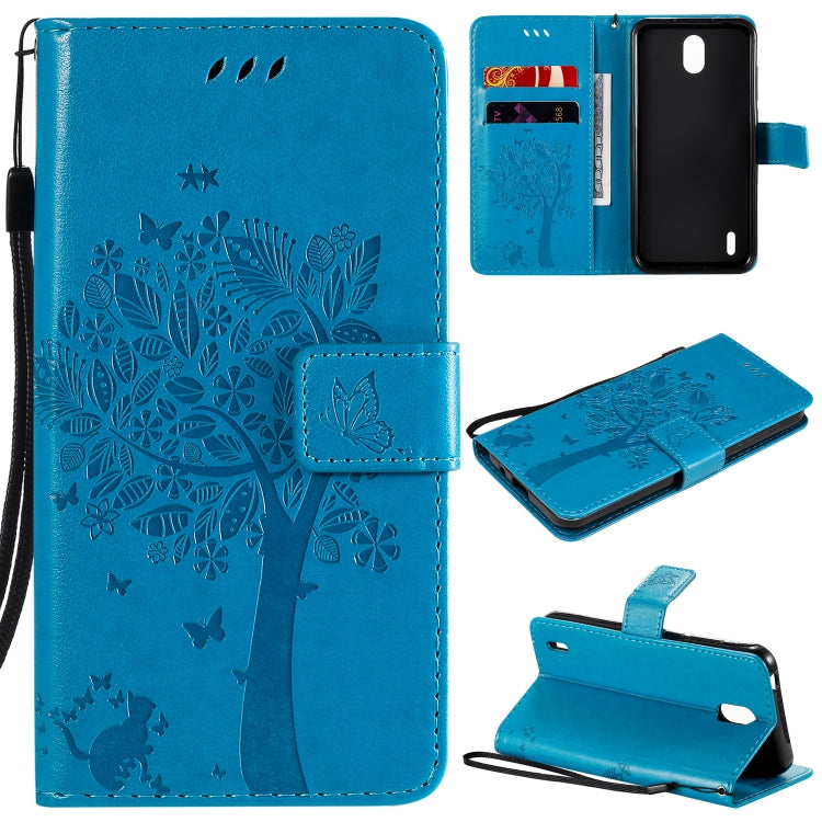 Tree & Cat Embossed Pattern Horizontal Flip Leather Case with Holder & Card Slots & Wallet & Lanyard, For Nokia 1.3, For Nokia 2.3 Tree & Cat Embossed Pattern Horizontal Flip Leather Case with Holder & Card Slots & Wallet & Lanyard, For Nokia 1.3, For Nokia 2.3