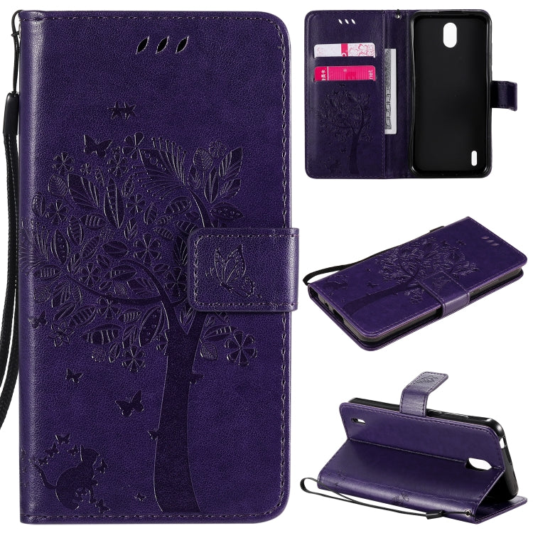 Tree & Cat Embossed Pattern Horizontal Flip Leather Case with Holder & Card Slots & Wallet & Lanyard, For Nokia 1.3, For Nokia 2.3 Tree & Cat Embossed Pattern Horizontal Flip Leather Case with Holder & Card Slots & Wallet & Lanyard, For Nokia 1.3, For Nokia 2.3