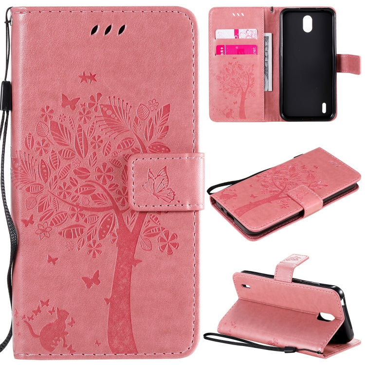 Tree & Cat Embossed Pattern Horizontal Flip Leather Case with Holder & Card Slots & Wallet & Lanyard, For Nokia 1.3, For Nokia 2.3 Tree & Cat Embossed Pattern Horizontal Flip Leather Case with Holder & Card Slots & Wallet & Lanyard, For Nokia 1.3, For Nokia 2.3