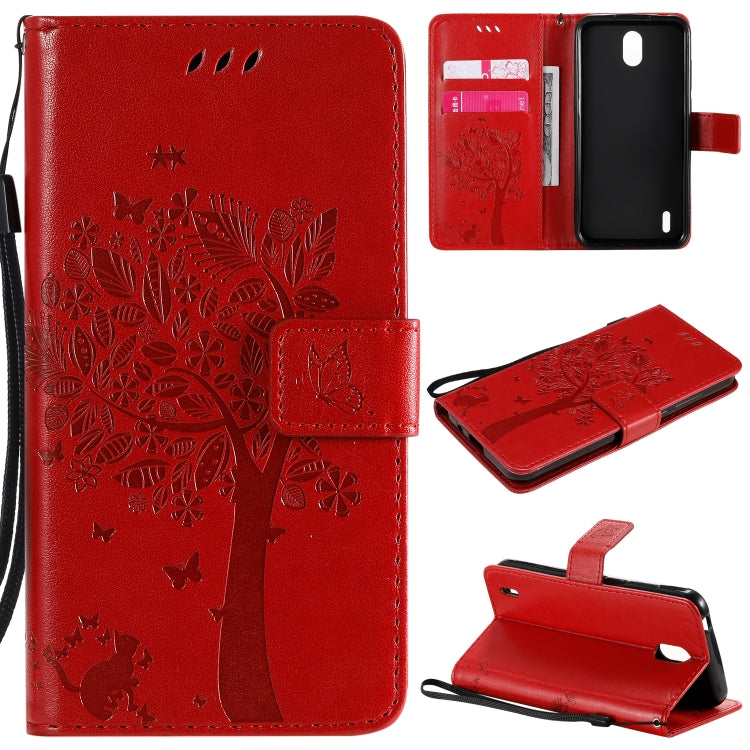 Tree & Cat Embossed Pattern Horizontal Flip Leather Case with Holder & Card Slots & Wallet & Lanyard, For Nokia 1.3, For Nokia 2.3 Tree & Cat Embossed Pattern Horizontal Flip Leather Case with Holder & Card Slots & Wallet & Lanyard, For Nokia 1.3, For Nokia 2.3
