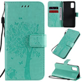 Tree & Cat Embossed Pattern Horizontal Flip Leather Case with Holder & Card Slots & Wallet & Lanyard, For Samsung Galaxy A41, For Samsung Galaxy A51 5G